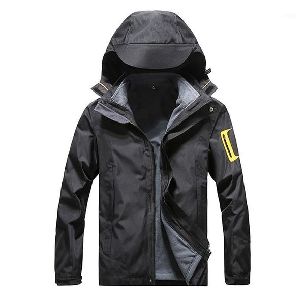 

outdoor jackets&hoodies men fashion waterproof jacket windbreaker winter warm fleece hoodie detachable breathable coat softshell1, Blue;black