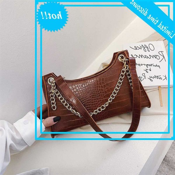 

advanced feeling 2019 new fashion net red texture handbag versatile single shoulder chain armpit bag