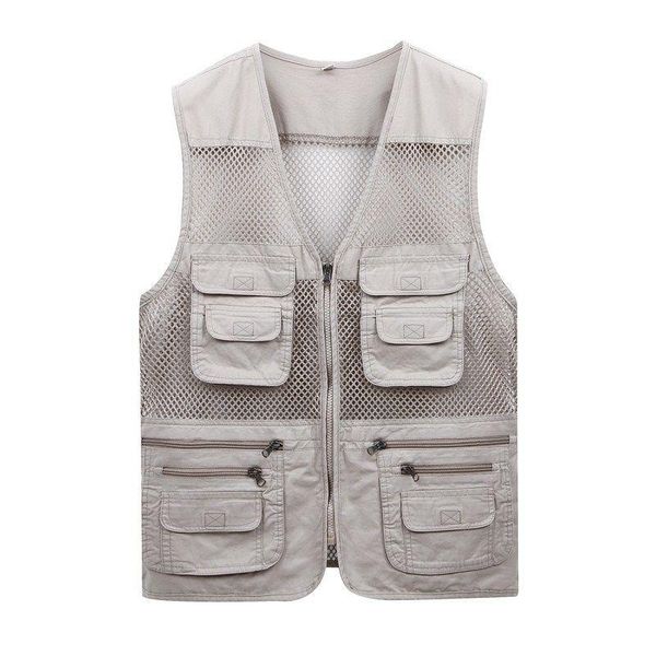 

men's vests more than 2021 vest pocket man thin mesh in summer, Black;white