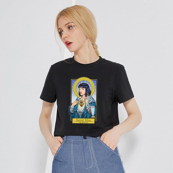 

czccwd summer 2019 harajuku мода футболка женская целлюлозная фантастика печатающая уличная одежда черная футболка досуг tumblr эстетическая, White