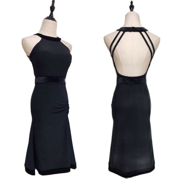

black dress women latina dance dresses dancer outfit designer clothes ballroom practice wear stage costume tap dancewear jl2537, Black;red