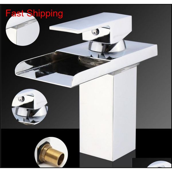 

led color change waterfall basin faucet chrome polished single handle faucet bathroom sink cold qylldz bde_luck