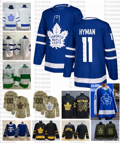 

2021 reverse retro customize #11 zach hyman toronto maple leafs jerseys golden edition camo veterans day fights cancer hockey jersey, Black;red