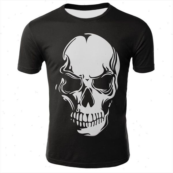 

2021 new skull 3d printing t shirt mens womens t shirt punk style skull gothic colorful, White;black
