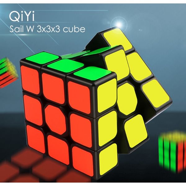 

qiyi sail w 3x3x3 speed magic cube black professional 3x3 cube puzzle educational toys for children gift 3x3 bbyzbw sweet07, Black;red