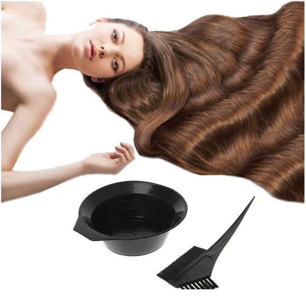 

2 шт. дрежок для волос цветная кисть чаша combo окраска кисточка комплект установите tint wmthcs, Silver