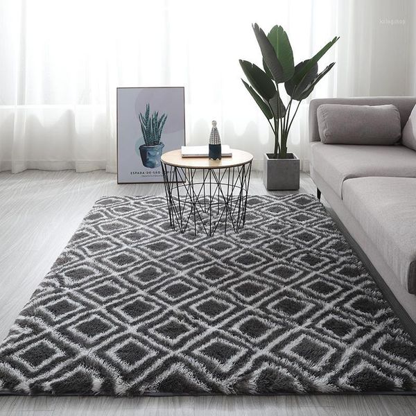 

nordic bedside carpet living room coffee table tatami rug plush floor mat various flower pattern carpet children crawling rug1