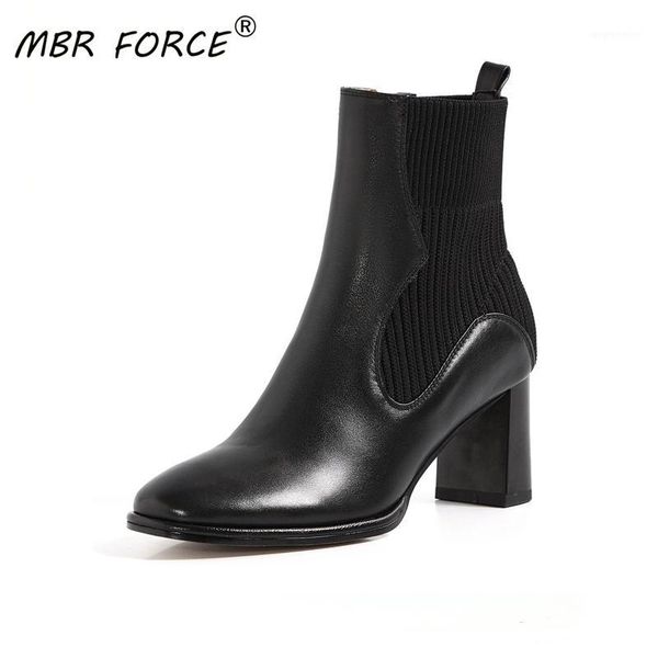 

mbr force stretch fabric boots new fashion round toe zipper high heels boot all-match simple versatile casual women ladies black1, Black