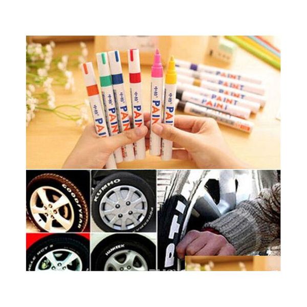 

12pcs/set colorful waterproof car tyre tire tread rubber metal permanent paint marker pen jhmdm