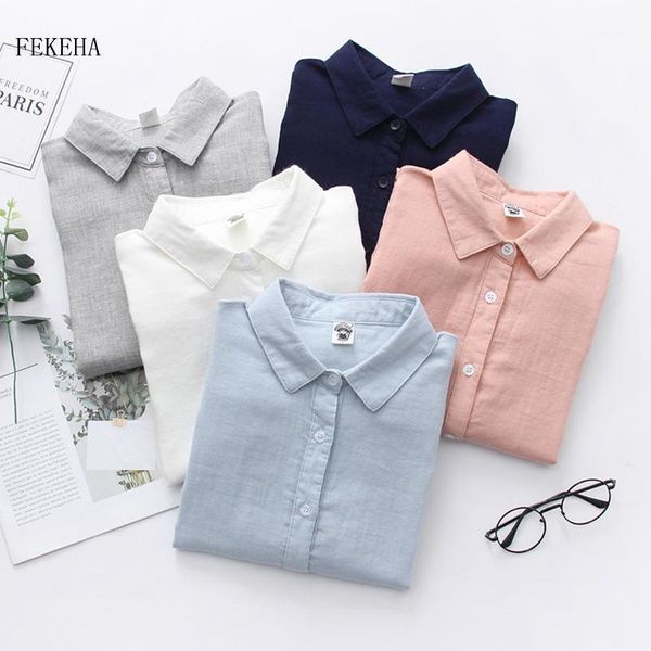 

2020 new autumn women fashion long sleeve shirt solid color blouse shirt loose casual simple style blosues ladies blusa1, White