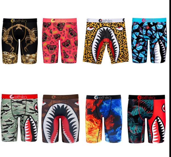 

8 styles ethika men's boxer underwear sports hiphop rock excise underwear skateboard street quick dry 6767, White;black