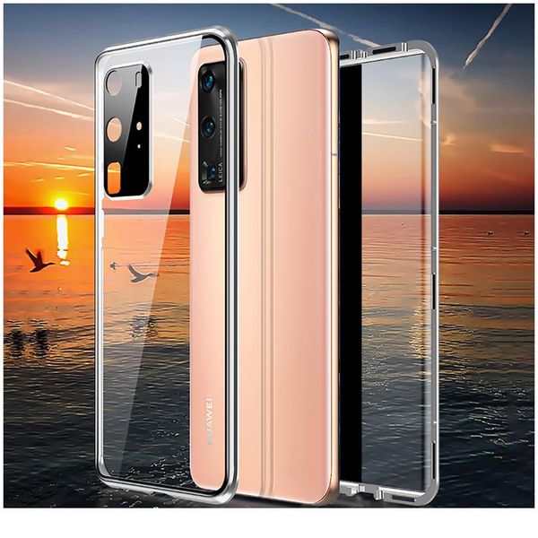 

magnetic metal adsorption double sided glass case for huawei mate 30 20 p40 p30 pro nova 7 6 se 5g camera pr wmtsfs