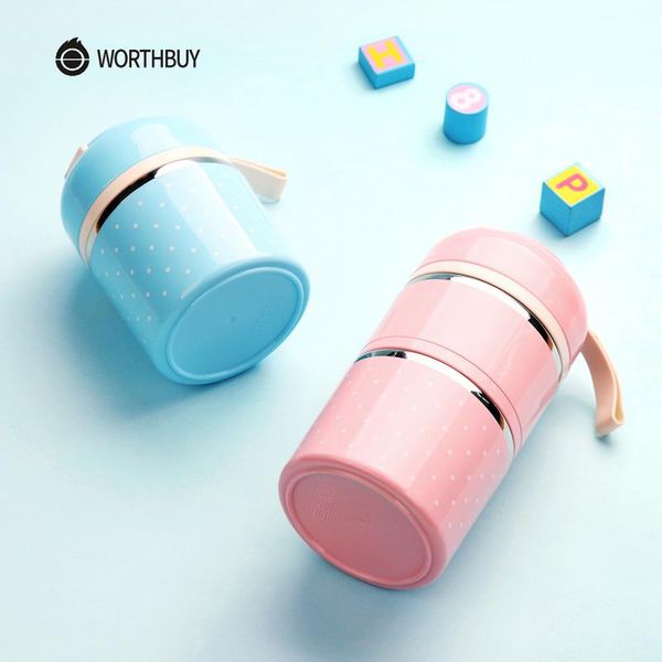 

достойкая милая японская коробка для обеда для детской школы портативный пищевой контейнер из нержавеющей стали bento коробка кухонная утечк