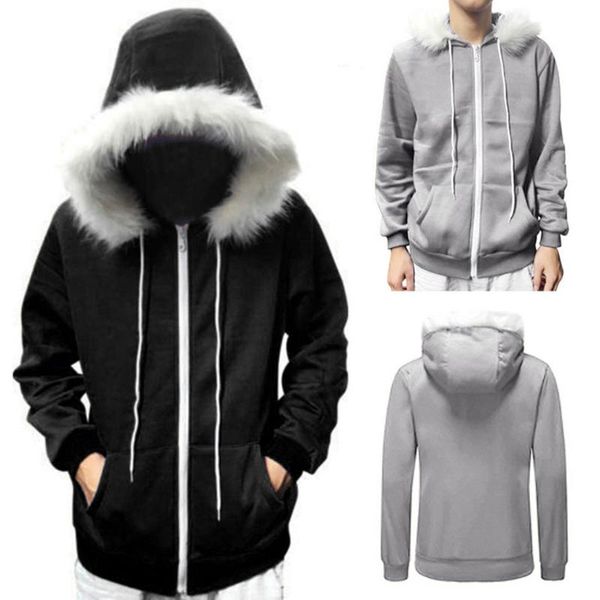 

men women cosplay blue fleece hooded jacket hoody costume warm sport coat women patchwork hoodies hip hop streetwear hooded, Black