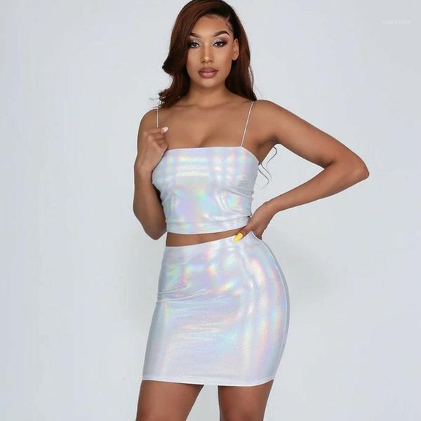 

fashion new ladies clothes sleeveless and skirts casual solid outfits women's two piece suit fashion suit summer1, White