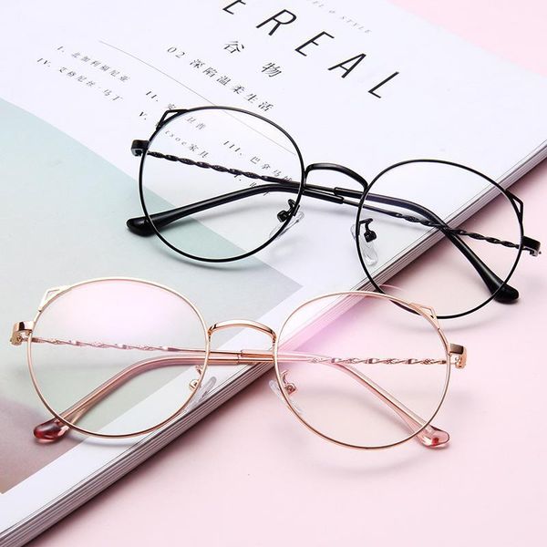 

fashion sunglasses frames vintage eyeglasses frame women computer glasses cat clear lens blue light blocking1, Black