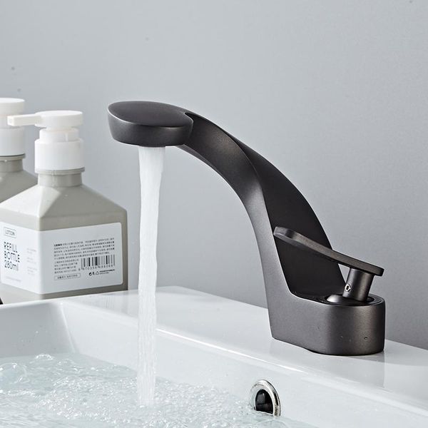

bathroom sink faucets langyo deck mounted tap single lever black/brushed gold faucet and cold water taps for basin of f8151