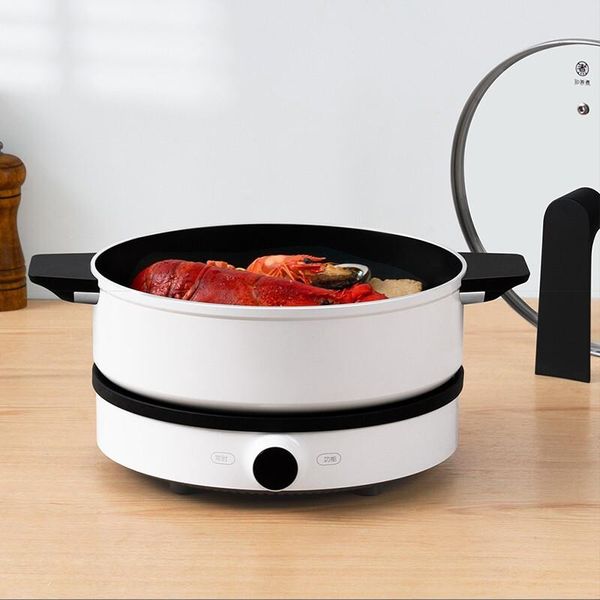 

2100w induction cooker electric pot soup pot with glass cover electric skillet ot household cooker