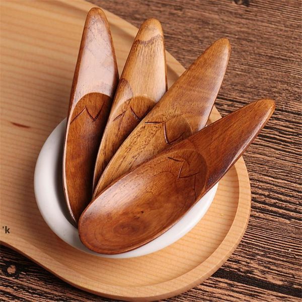 Творческий японский стиль деревянной ложкой столовый совок настоящей деревянной ложки чайных ложек