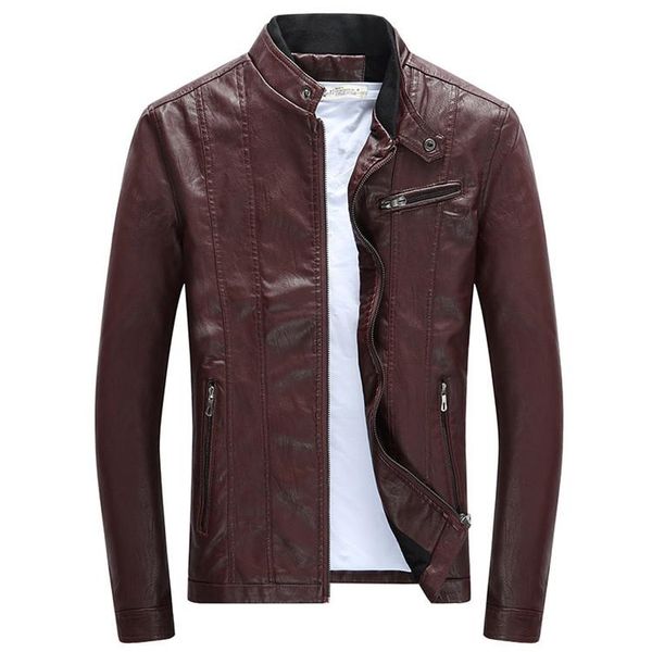 

idopy men`s mens pu jackets coats motorcycle biker faux leather jacket men autumn winter clothes european size, Black;brown