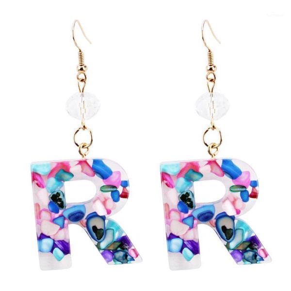 

new colorful intital letter drop earring fashion a-z arabic alphabet charm dangle earring for women jewelry gift1, Silver