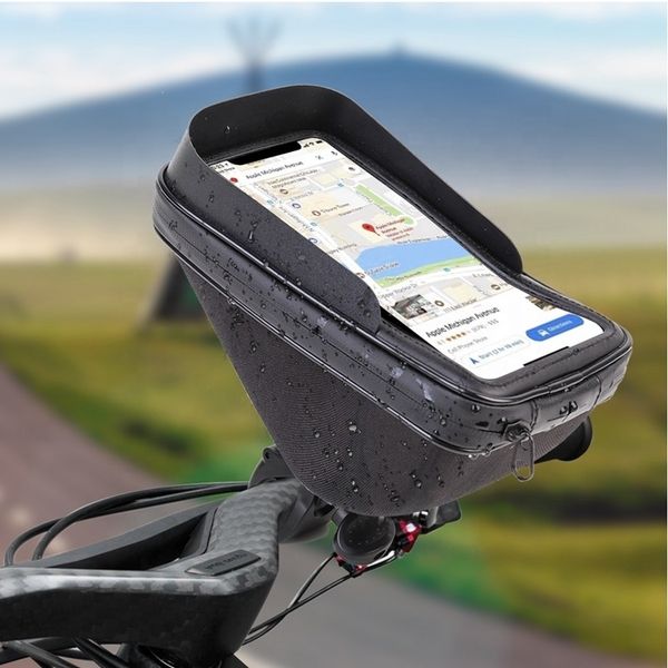 

mount touch handlebar screen waterproof phone bike bag bicycle mobile phone holder