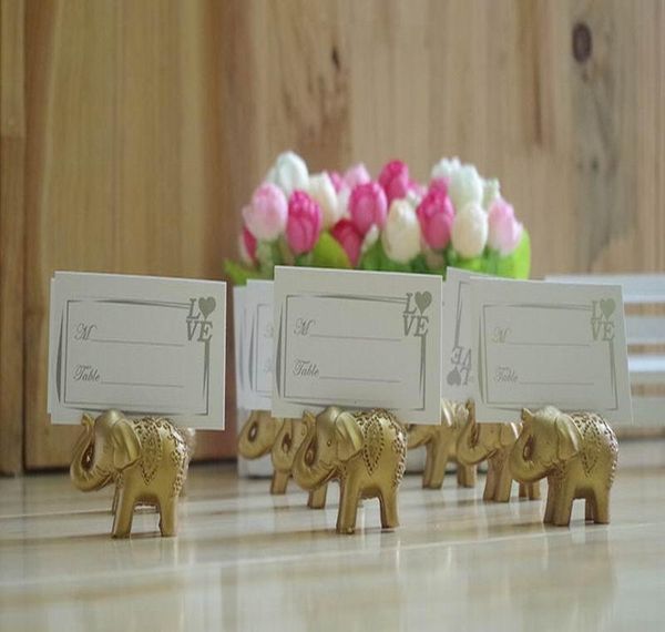 

wholesale- dhl shipping lucky golden elephant place card holders wedding decoration favors n qylfle xhhair