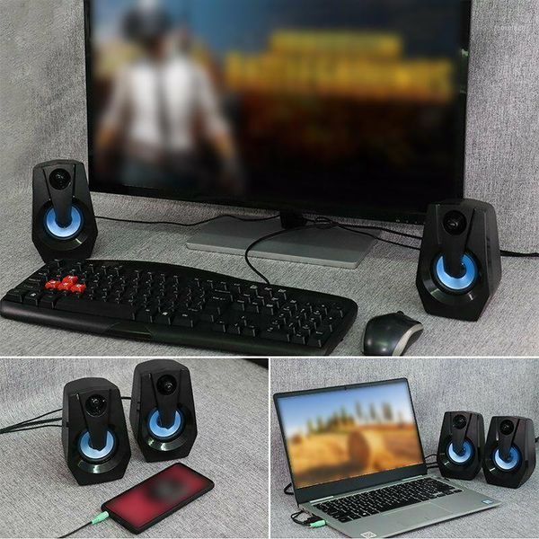 

portable speaker speaker strong bass colorful led lighting effect mini audio computer system1