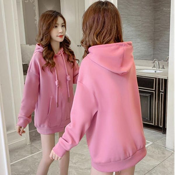 

hooded irregular hedging sweat women 2021 autumn winter korean loose fashion all-match round neck mid-length sweatshirt female1, Black
