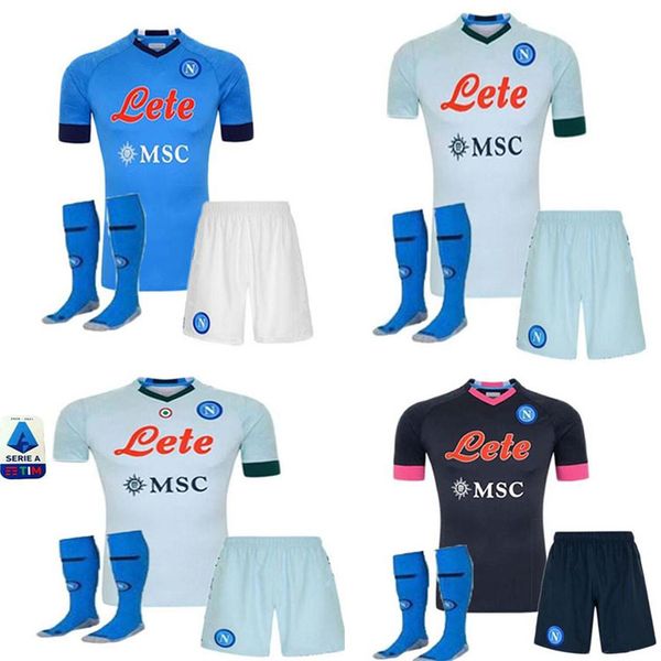 

20 21 naples football jersey naples 2020 2021 koulibaly insigne milik maillots h.lozano mertens men kids suit football shirt boy + men, Black