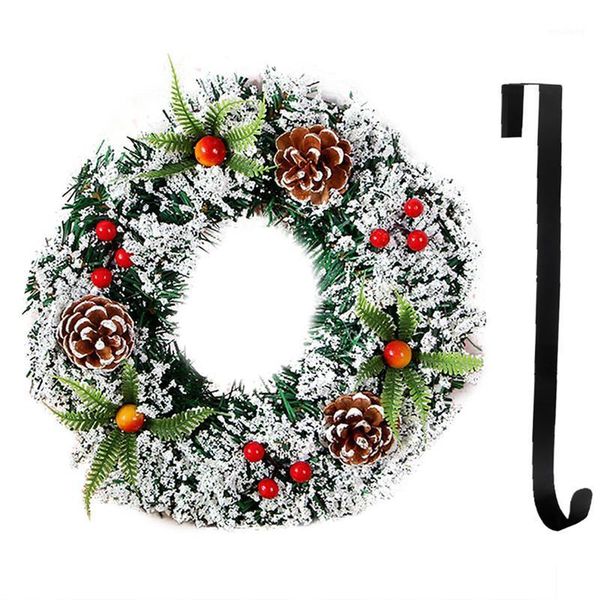 

15.75'' christmas wreath creative frosted xmas wreath door with hook1
