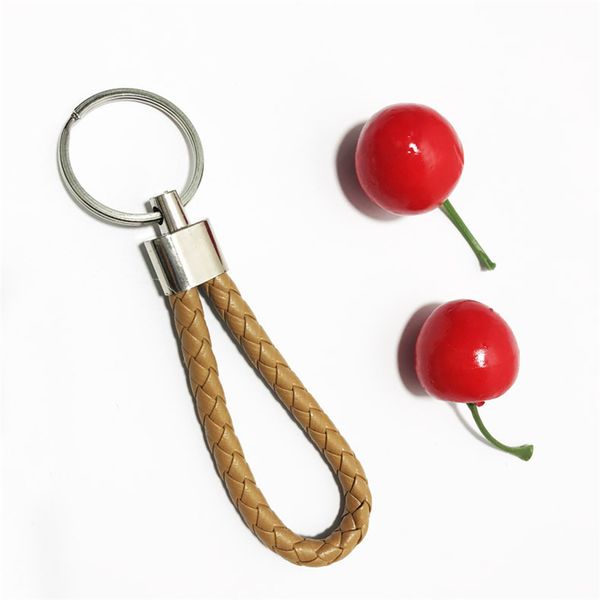 

hand knit pu leather rope pendant keychain key chain couple key chains lanyard personality car key ring creative gift e122411