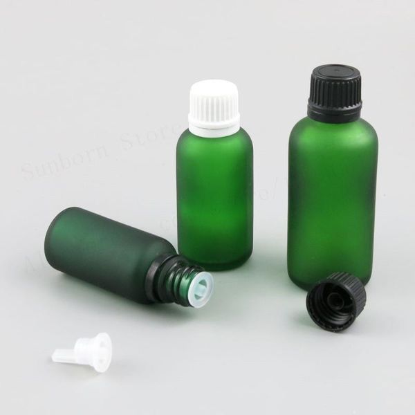 

20 x empty small travel frost green blue boston round glass essential oil bottle white black screw cap 100 50 30 20 10 5 ml 1 oz
