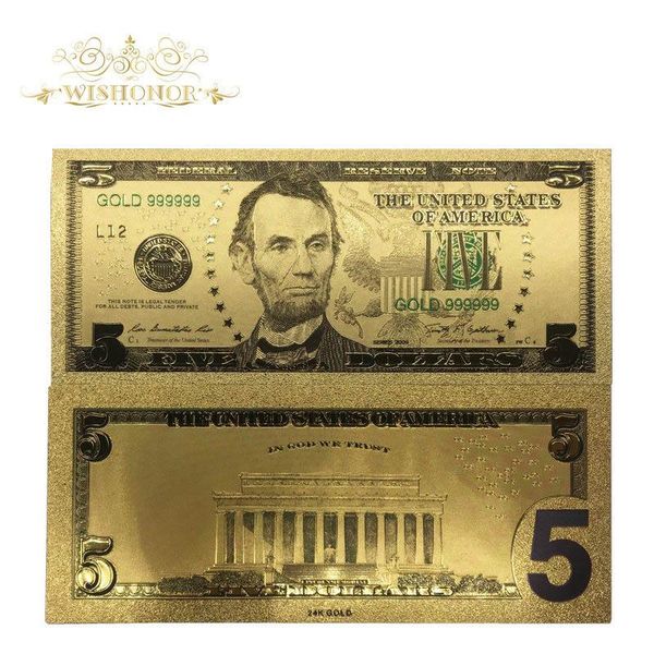 

1pcs lot colorful 2020 year usa trump banknotes 100 dollar bills banknote in 24k gold plated paper money for gifts wm