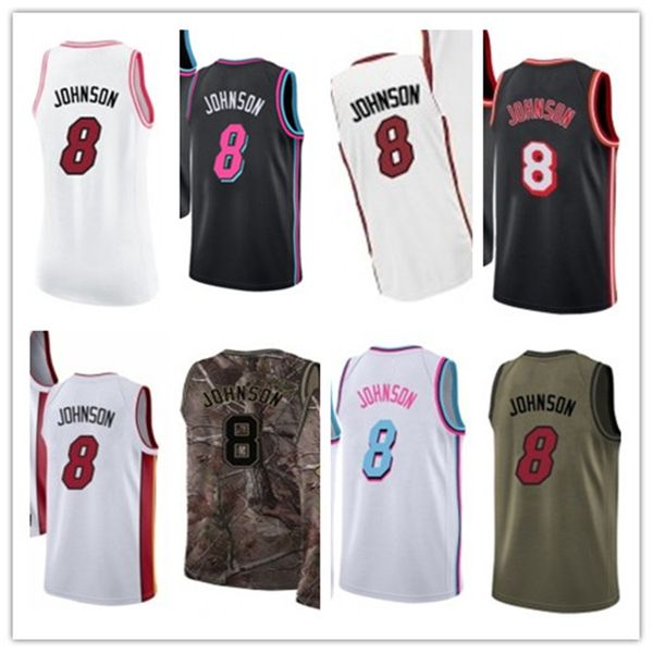 

custom 2020 style jerseys black white green grey army green 8 tyler johnson basketball jersey, Black;red