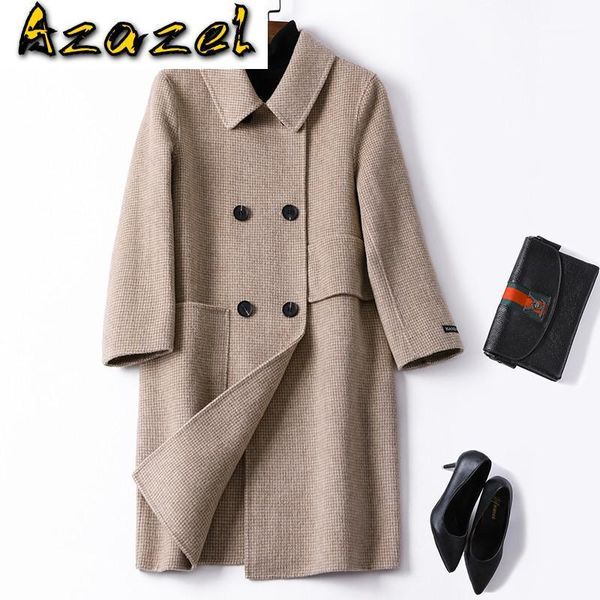 

korean vintage long wool women clothes 2020 spring autumn coat female red coats jacket outwear abrigo mujer 819 zt25251, Black