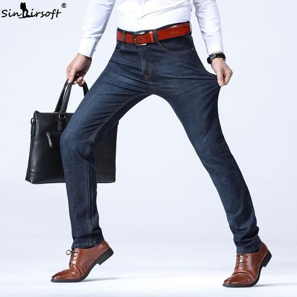 

large size 36 38 40 spring and summer trousers cotton soft breathable jeans men's thin section casual black denim1