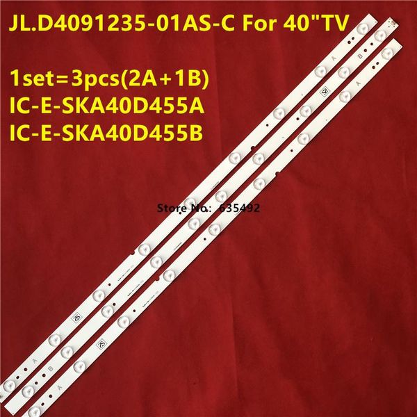 

flash heads 1set=3pcs led strip for erisson 40les73 40les69 philco ph40e36dsgw sp-led40 jl.d4091235-01as-c e465853 ic-e-ska40d455b 455a