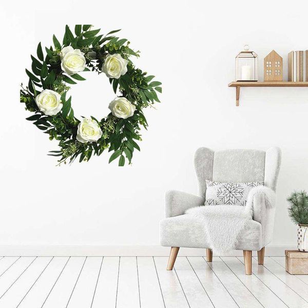 

artificial flowers white rose wreath spring wreath outdoor for front door 517e1