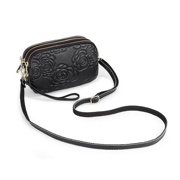

trend camellia cell phone bag genuine leather messenger bag woman crossbody luxury handbags women bags designer shoulder