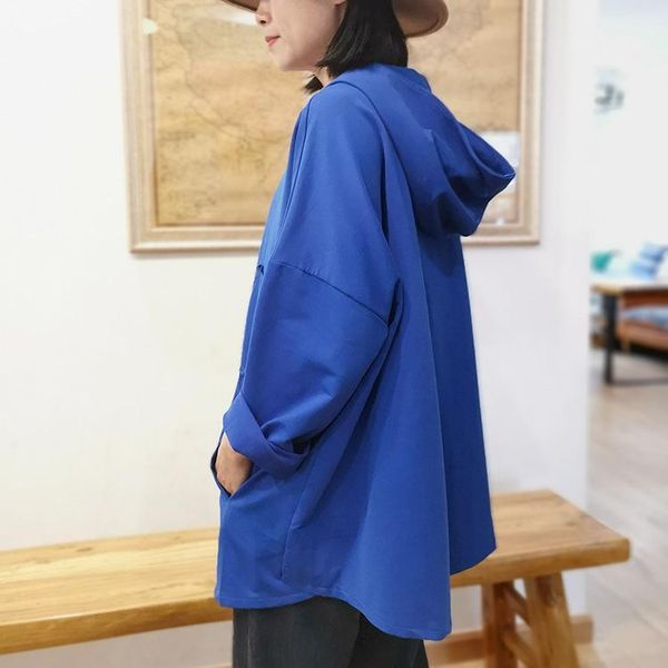 

hoodies women autumn winter cotton leisure retro hooded fleece solid color long sleeve female clothes loose casual women 1, Black