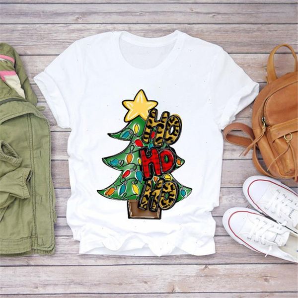 

christmas t shirt women short sleeve white xmas tree print female t shirts women clothes shirt hoho festival tee