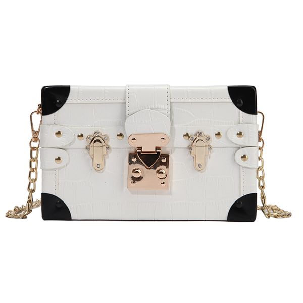 

crocodile box bag women's bag retro chain single shoulder personalized messenger small square bag women's handbag multi color opti