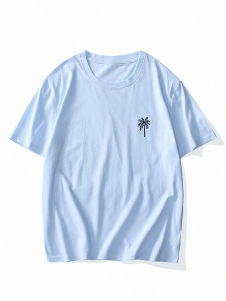 

men tropical print tee p9hm#, White;black