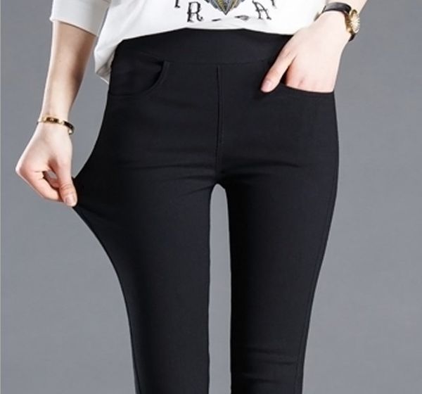 

womens high waist pockets legging for women skinny leggins femme black white pantalones de mujer casual pants clothing 201203