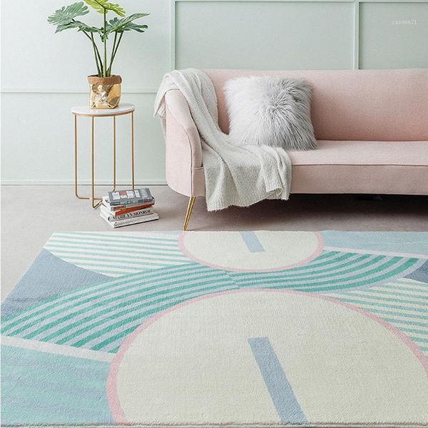

carpets ins french chic denmark living room parlor carpet geometric stripe bedside rug blue geometry modern mat design nordic style1