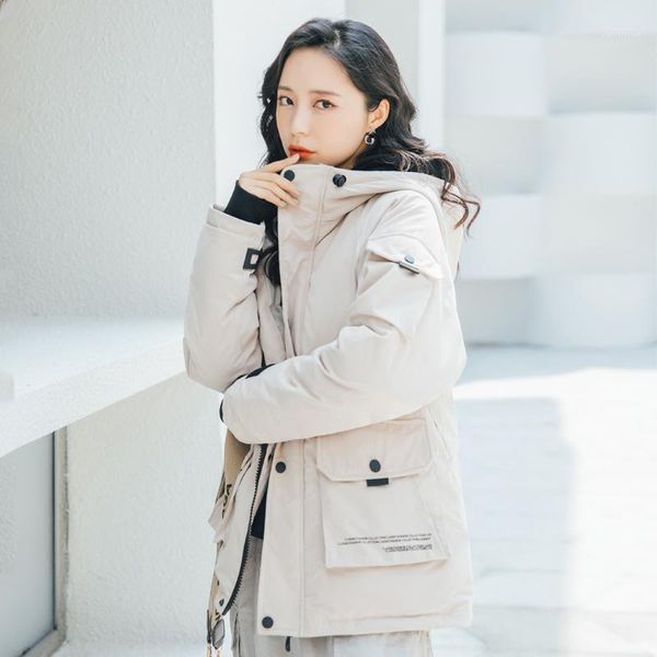 

korean style winter jacket women new design hooded cotton padded female winter 2020 coat outwear new warm coat1, Black