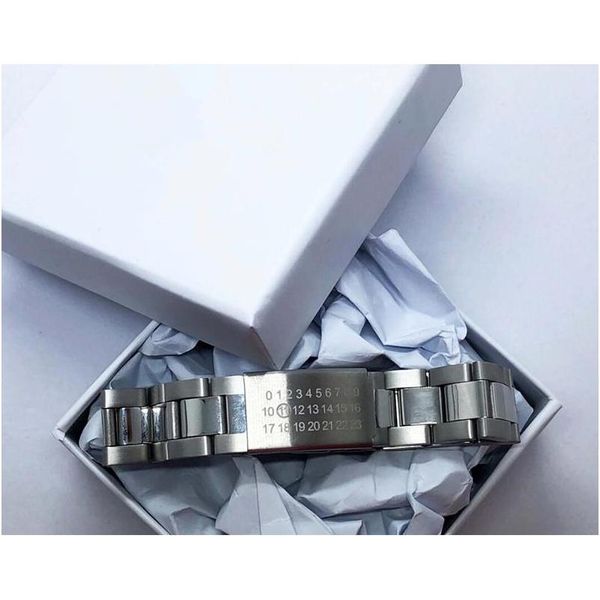 

mmm fashion belgium design watch band bracelet digital titanium steel men's personalized bracelet evqze, Black