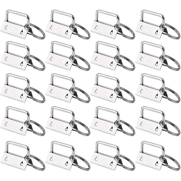 

50 sets of keychain hardware keychain bracelet clip with 1 inch split ring