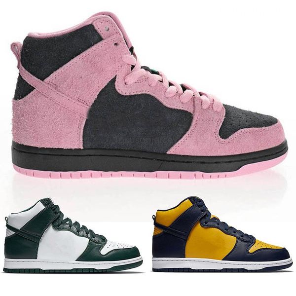 

новый sb dunk high invert celtics michigan varsity pro зеленые мужские бегущие обувь скейтбординг полуночь военно-менсы женщины тренеры спор